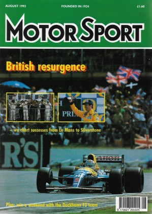 MOTOR SPORT 1992 AUG - LeMANS, TRV GRIFFITH, THRUST, CONNELL, XED0S 6